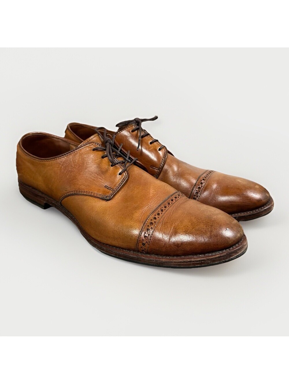 Allen Edmonds BOULEVARD Cap Toe DERBY Dress Shoes Walnut Brown Men’s 13 B‎ 7584